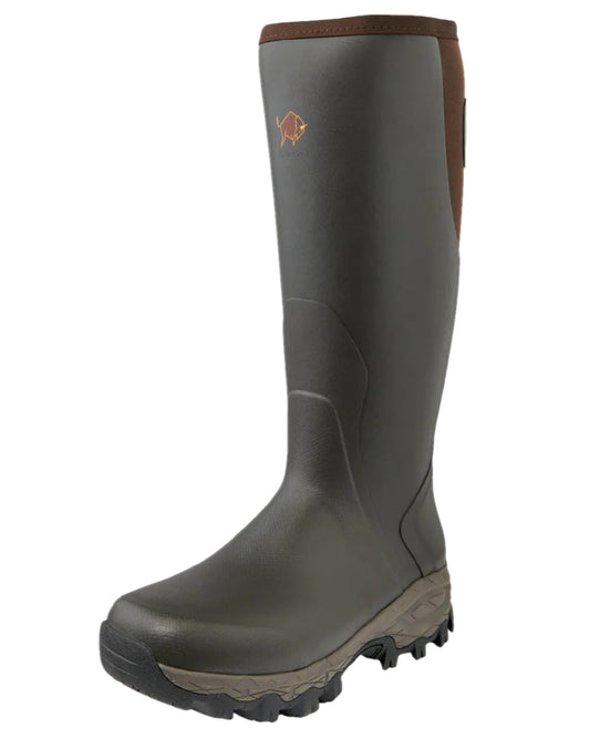 Dark Brown Coloured Gateway1 Moor Country 18" 3mm Side-Zip Wellingtons on white background #colour_dark-brown