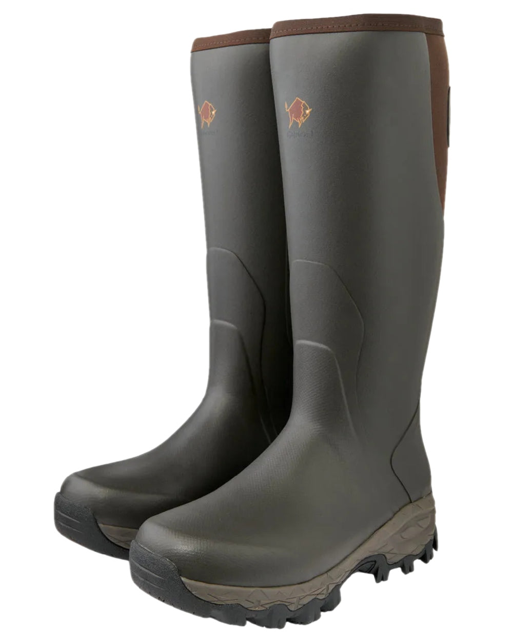 Dark Brown Coloured Gateway1 Moor Country 18" 3mm Side-Zip Wellingtons on white background #colour_dark-brown