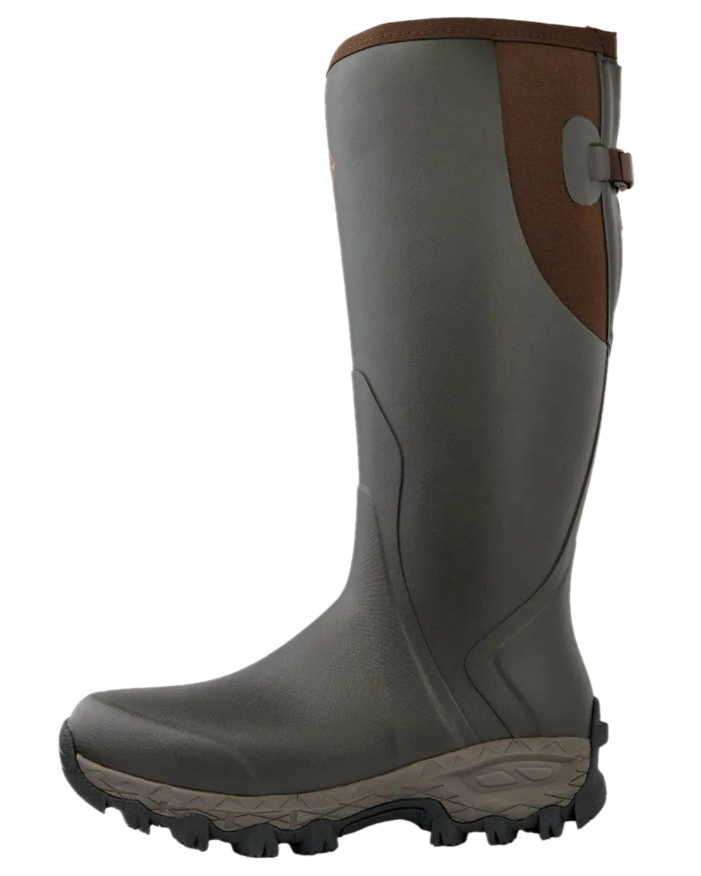 Dark Brown Coloured Gateway1 Moor Country 18" 3mm Side-Zip Wellingtons on white background #colour_dark-brown