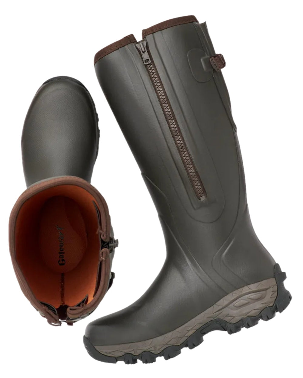 Dark Brown Coloured Gateway1 Moor Country 18" 3mm Side-Zip Wellingtons on white background #colour_dark-brown