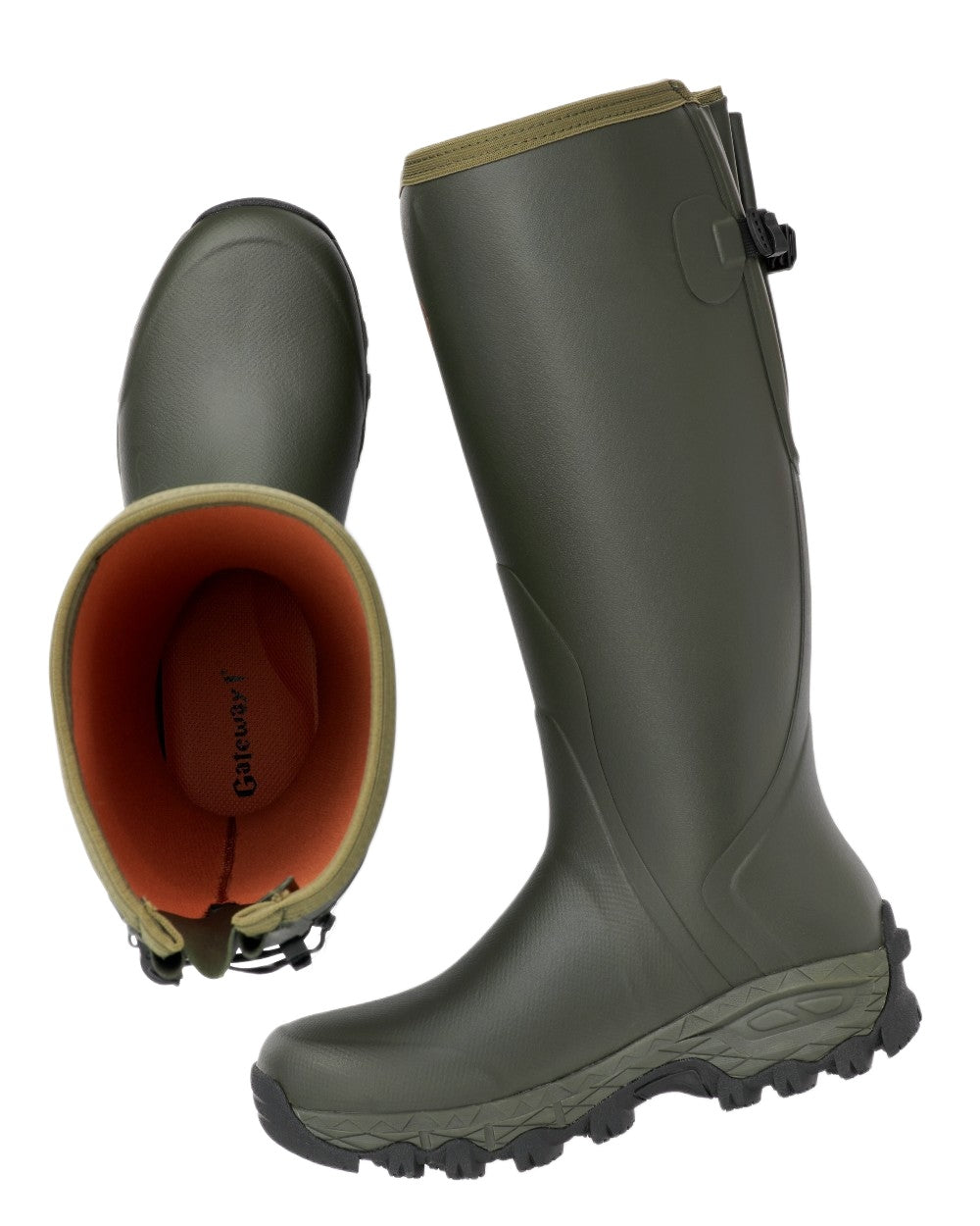 Dark Green Coloured Gateway1 Moor Country 18" 3mm Wellingtons on white background #colour_dark-green