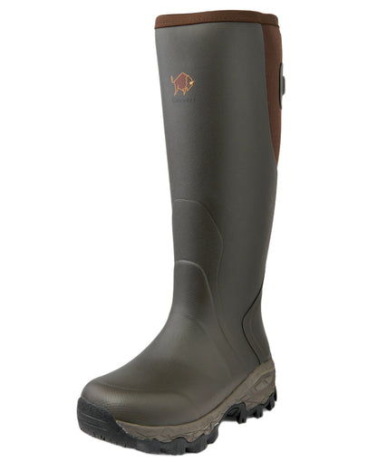 Dark Brown Coloured Gateway1 Moor Country Lady 17" 3mm Side-Zip Wellingtons on white background #colour_dark-brown