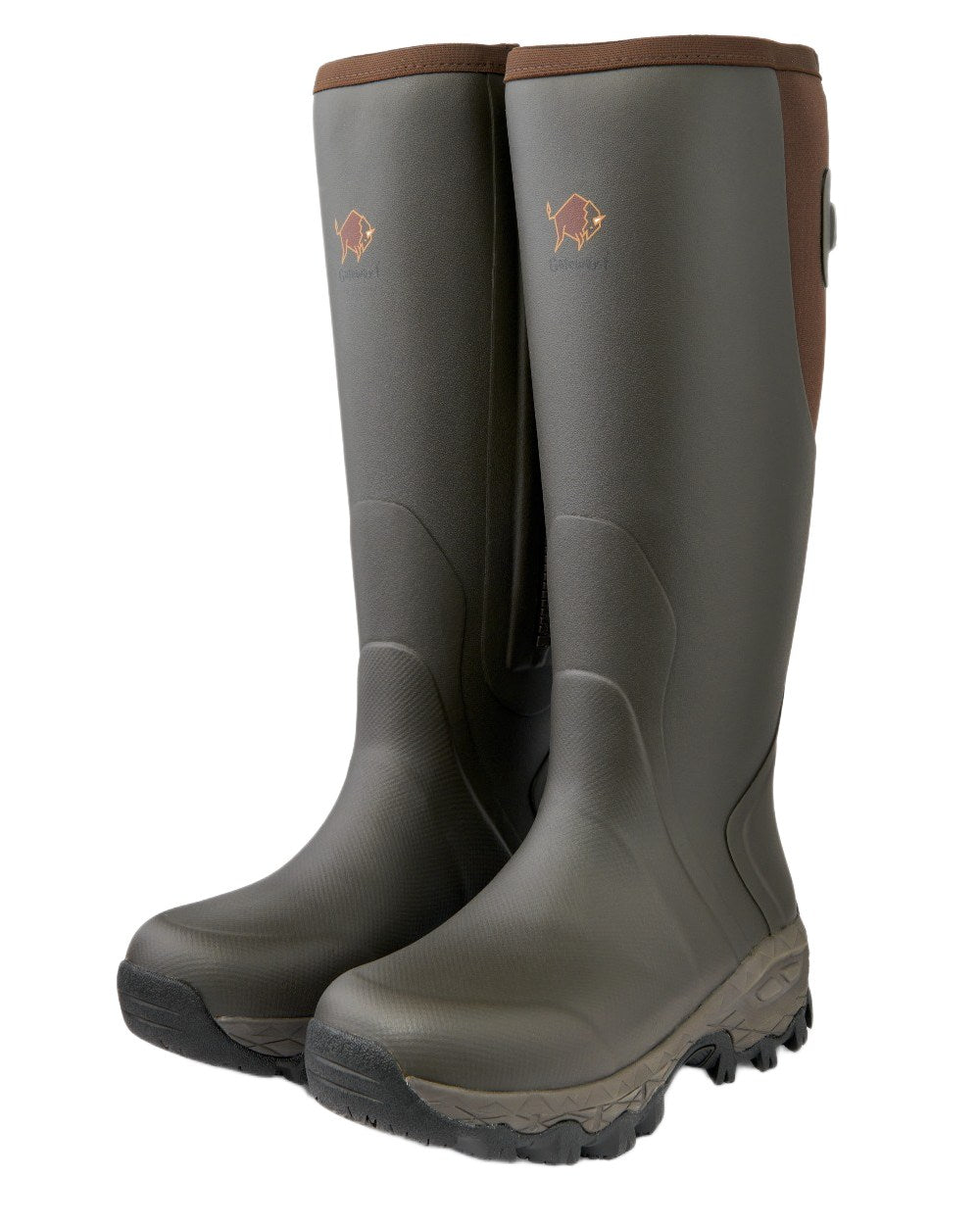 Dark Brown Coloured Gateway1 Moor Country Lady 17" 3mm Side-Zip Wellingtons on white background #colour_dark-brown