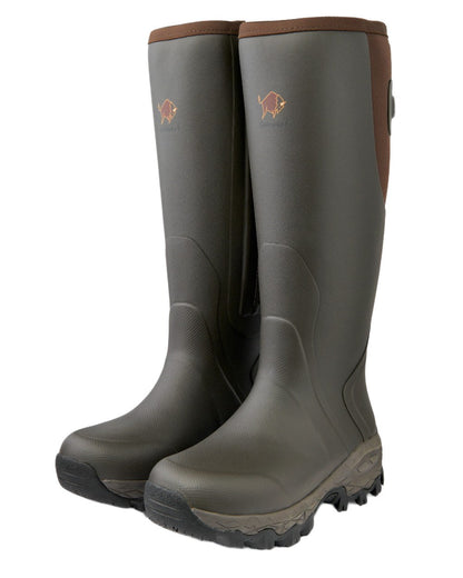 Dark Brown Coloured Gateway1 Moor Country Lady 17" 3mm Side-Zip Wellingtons on white background #colour_dark-brown