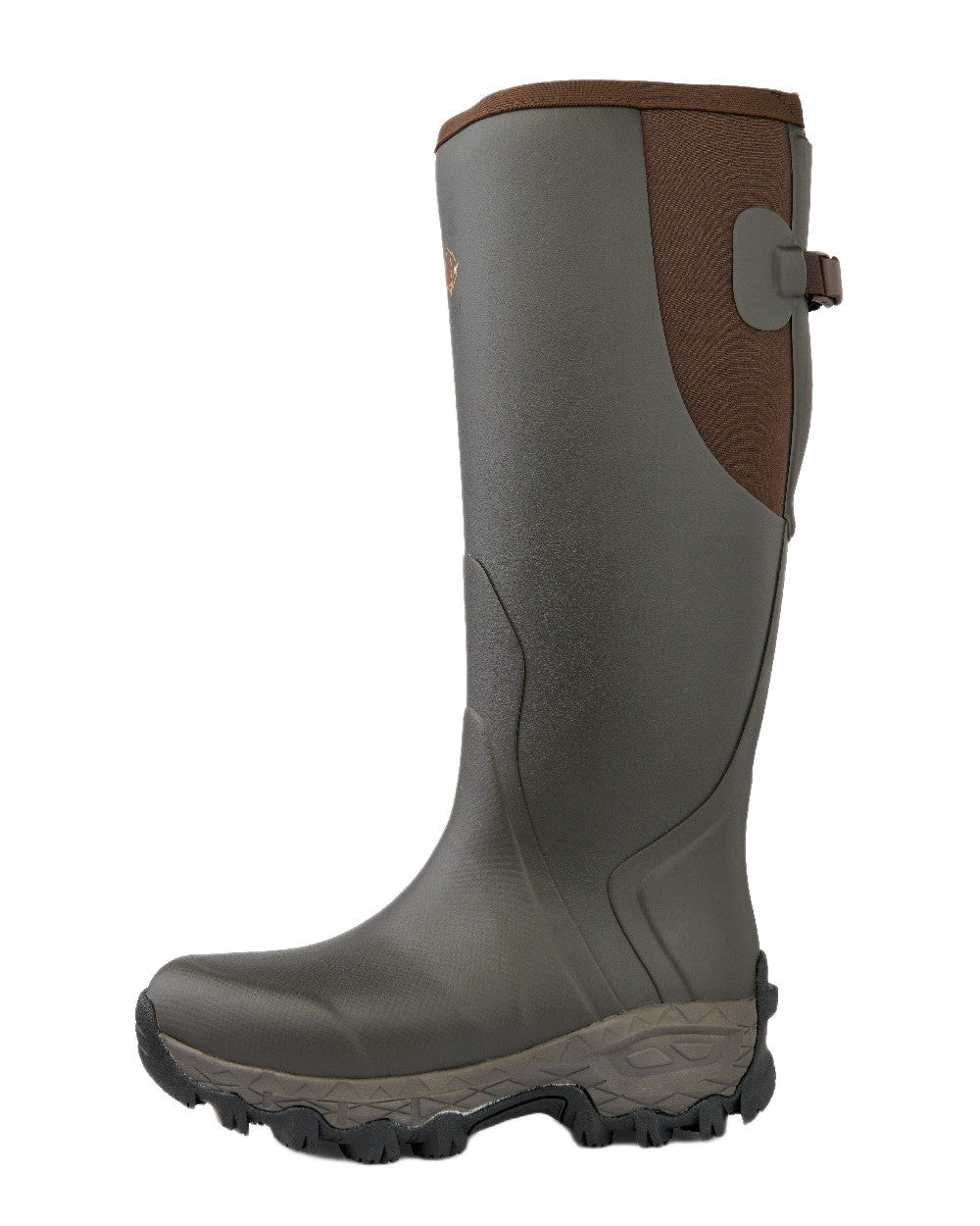 Dark Brown Coloured Gateway1 Moor Country Lady 17" 3mm Side-Zip Wellingtons on white background #colour_dark-brown