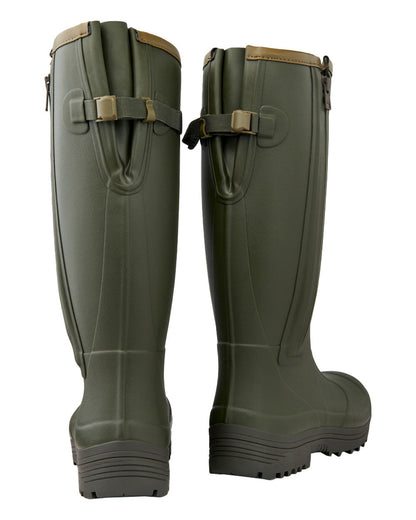 Dark Olive coloured Gateway1 Pheasant Game 18" 5mm Side-Zip Wellingtons on White background #colour_dark-olive