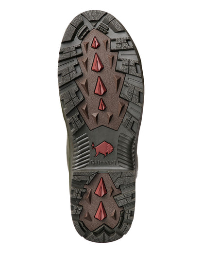 Dark Olive coloured Gateway1 Pheasant Game 18" 5mm Side-Zip Wellingtons on White background #colour_dark-olive