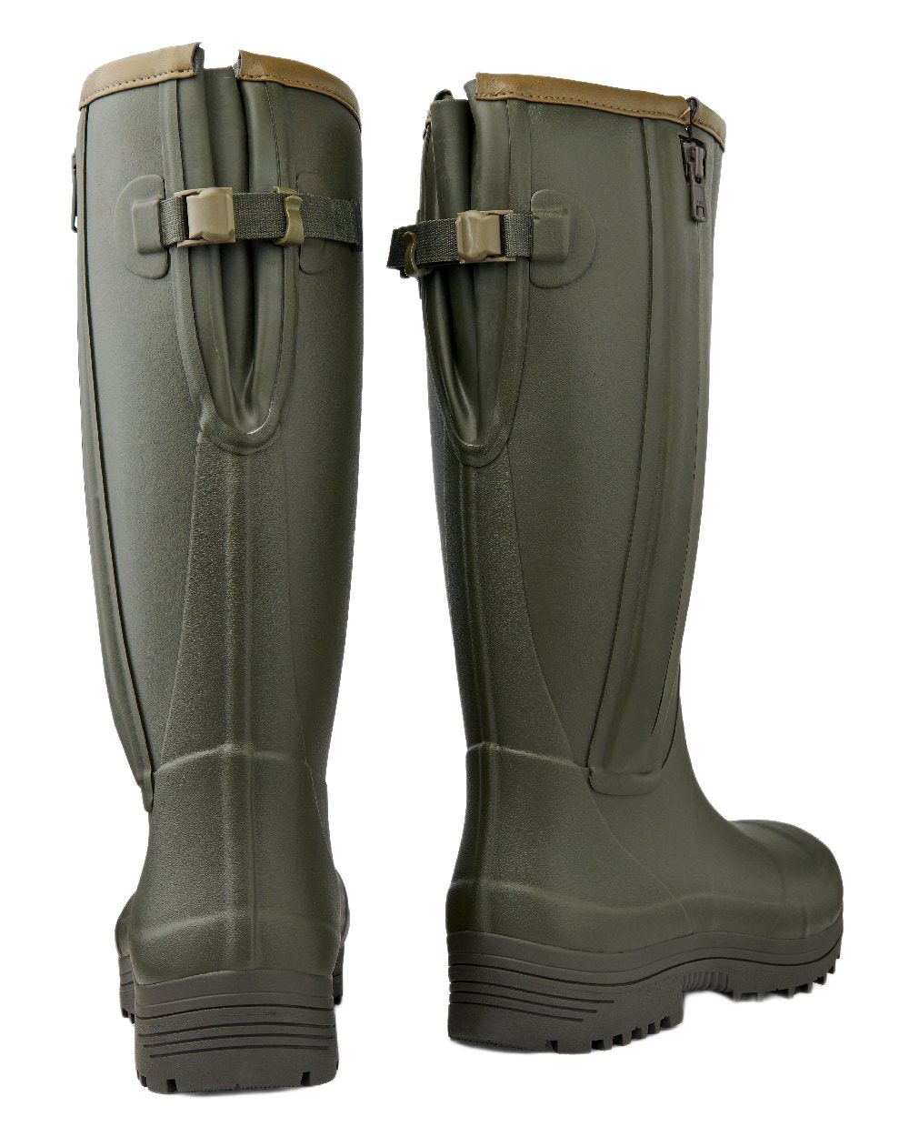 Dark Olive Coloured Gateway1 Pheasant Game Lady 17" 5mm Side-Zip Wellingtons on white background #colour_dark-olive