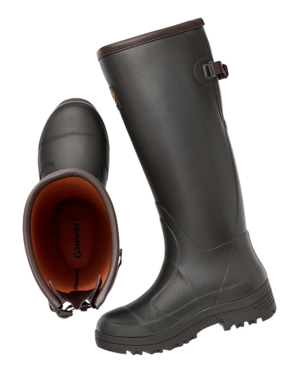 Dark Brown Coloured Gateway1 Pheasant Game Lady 17" 5mm Wellingtons on white background #colour_dark-brown