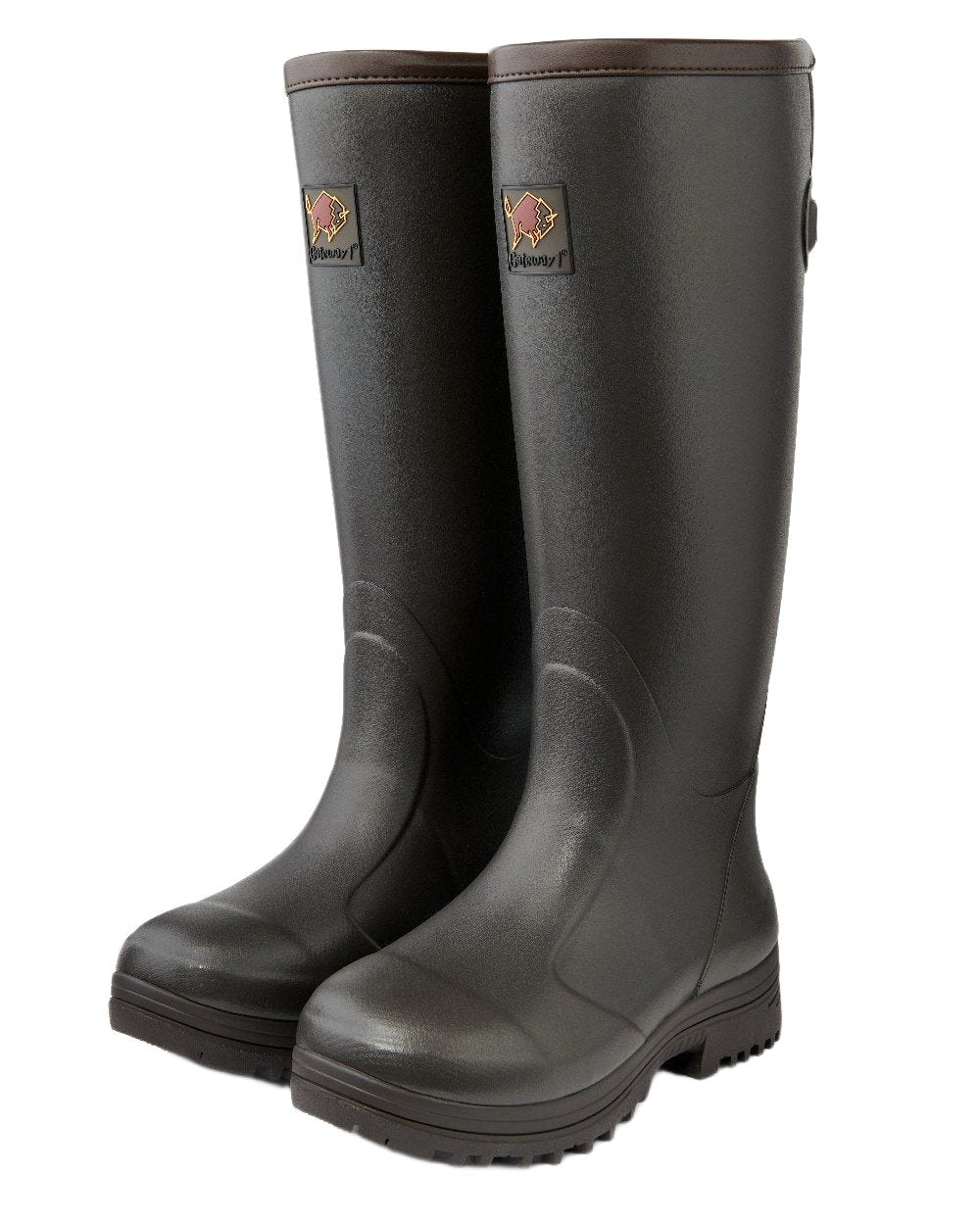Dark Brown Coloured Gateway1 Pheasant Game Lady 17" 5mm Wellingtons on white background #colour_dark-brown
