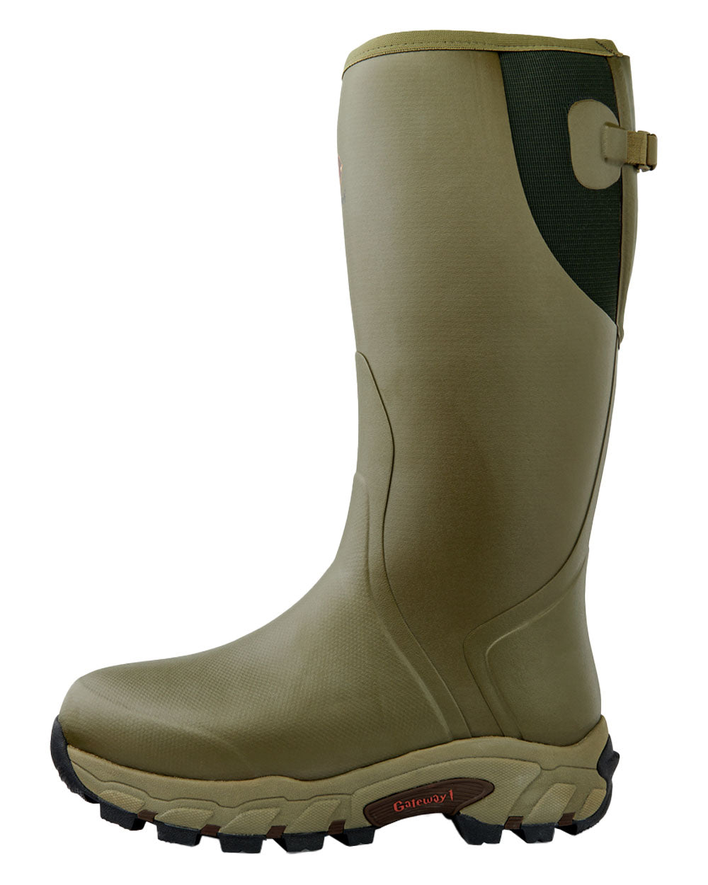Olive coloured Gateway1 Pro Shooter 18" 7mm Wellingtons on White background #colour_olive
