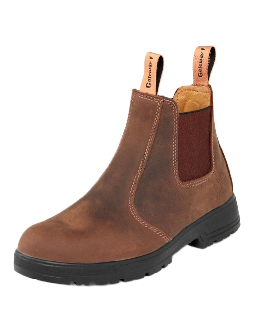Dark Brown Coloured Gateway1 SD 6" Pull-on Chelsea Boots on white background #colour_dark-brown