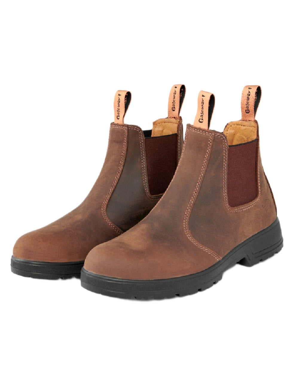 Dark Brown Coloured Gateway1 SD 6" Pull-on Chelsea Boots on white background #colour_dark-brown