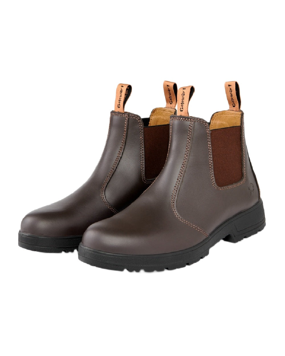 Coffee Coloured Gateway1 SD Lady 6" Pull-on Chelsea Boots on white background #colour_coffee