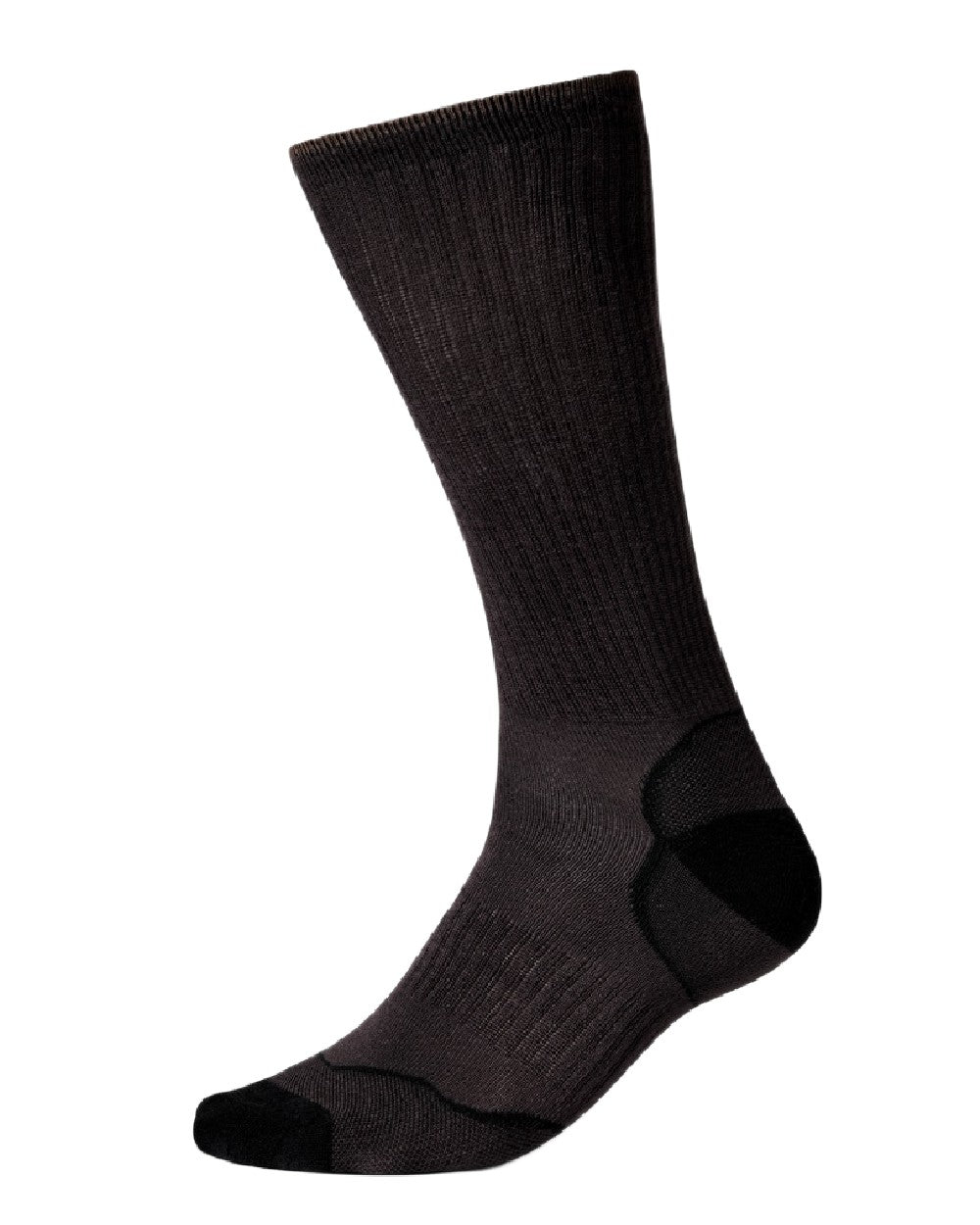 Dark Brown Coloured Gateway1 Sportsman Crew Bamboo 3-Pack Socks on white background #colour_dark-brown