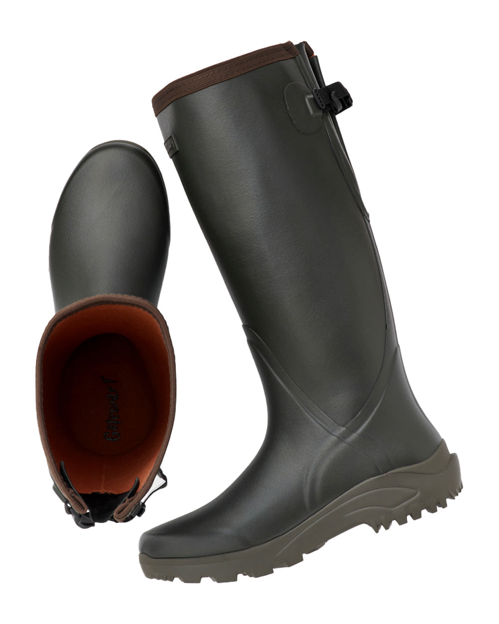 Khaki Coloured Gateway1 Sportsman II 18" 4mm Wellingtons on white background #colour_khaki