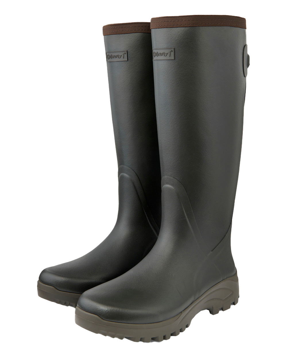 Khaki Coloured Gateway1 Sportsman II 18" 4mm Wellingtons on white background #colour_khaki