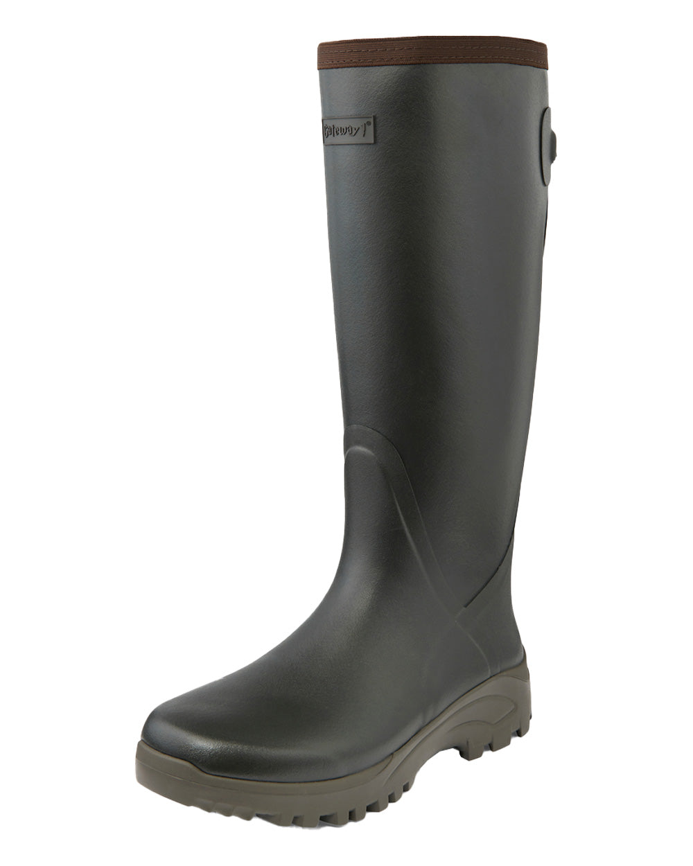 Khaki Coloured Gateway1 Sportsman II 18" 4mm Wellingtons on white background #colour_khaki