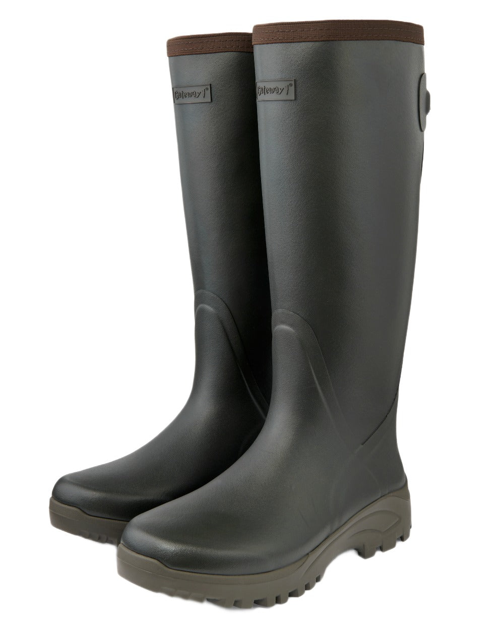 Khaki Coloured Gateway1 Sportsman II 18" Wellingtons on white background #colour_khaki