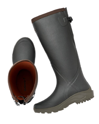 Khaki Coloured Gateway1 Sportsman II Lady 17" Wellingtons on white background #colour_khaki