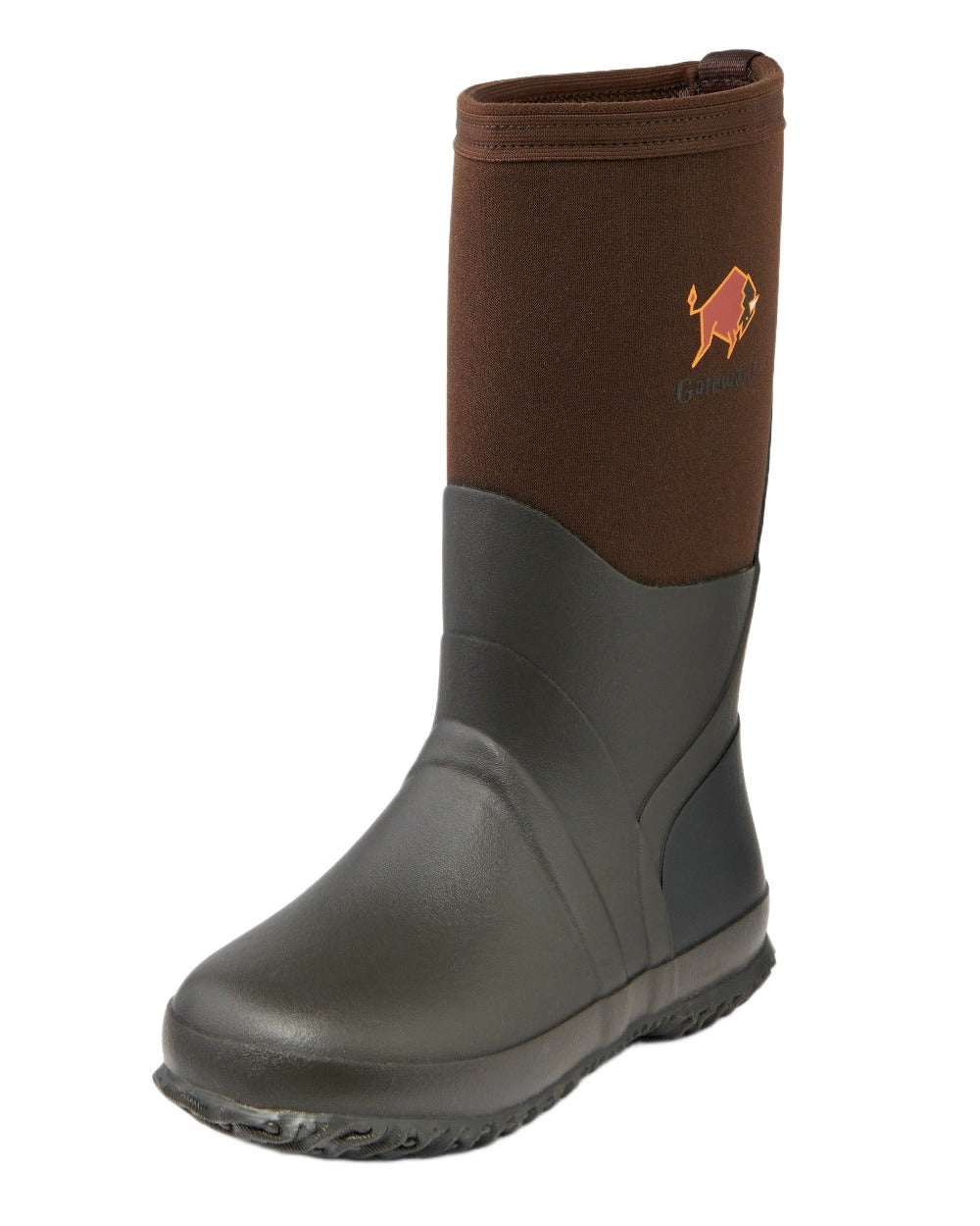 Dark Brown Coloured Gateway1 Wetland Master Kids 12 7mm Wellingtons on white background #colour_dark-brown
