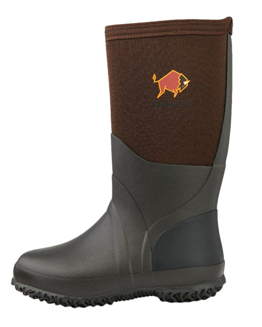 Dark Brown Coloured Gateway1 Wetland Master Kids 12 7mm Wellingtons on white background #colour_dark-brown