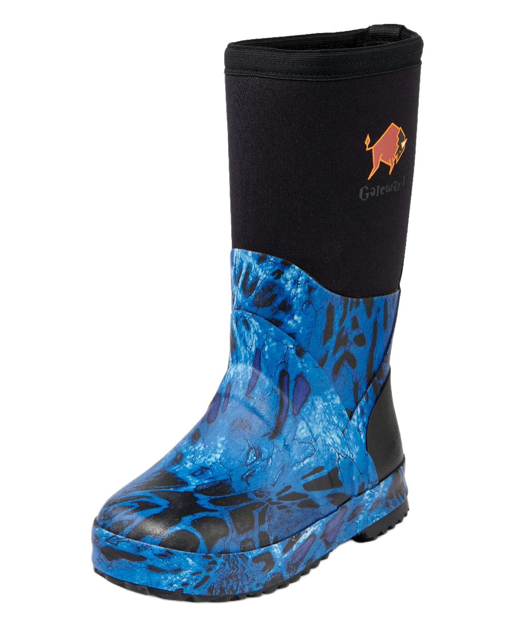 Prym1 Shore Line Blue Coloured Gateway1 Wetland Master Kids 12 7mm Wellingtons on white background #colour_prym1-shore-line-blue