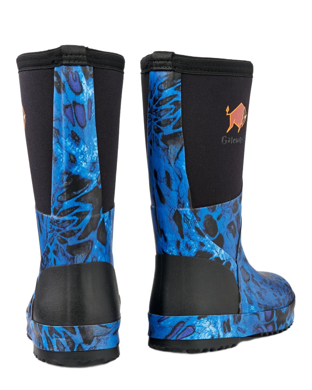 Prym1 Shore Line Blue Coloured Gateway1 Wetland Master Kids 12 7mm Wellingtons on white background #colour_prym1-shore-line-blue