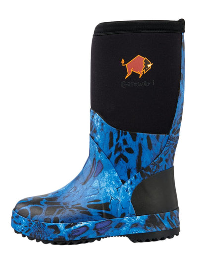 Prym1 Shore Line Blue Coloured Gateway1 Wetland Master Kids 12 7mm Wellingtons on white background #colour_prym1-shore-line-blue