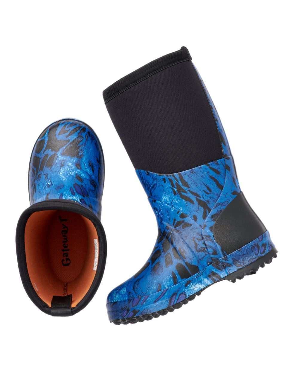 Prym1 Shore Line Blue Coloured Gateway1 Wetland Master Kids 12 7mm Wellingtons on white background #colour_prym1-shore-line-blue