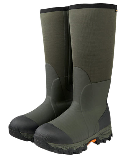 Dark Green Coloured Gateway1 Woodbeater 18" 7mm Side Zip Wellingtons on white background #colour_dark-green