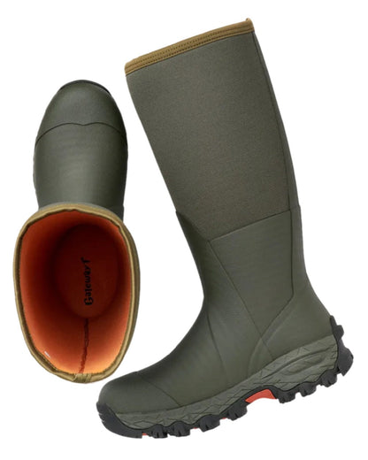 Dark Green Coloured Gateway1 Woodbeater 18" 7mm Wellingtons on white background #colour_dark-green