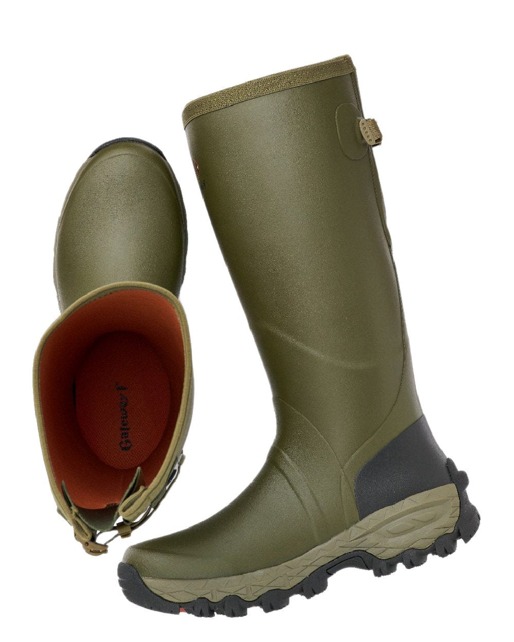 Olive Coloured Gateway1 Woodstalker 18" Wellingtons on white background #colour_olive