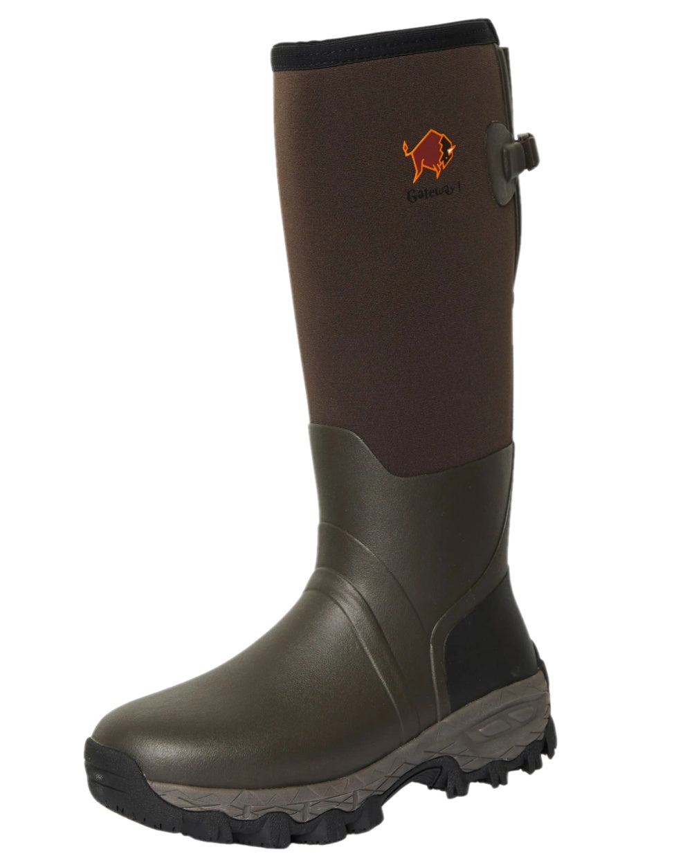 Dark Brown Coloured Gateway1 Woodwalker 18" 4mm Wellingtons on white background #colour_dark-brown