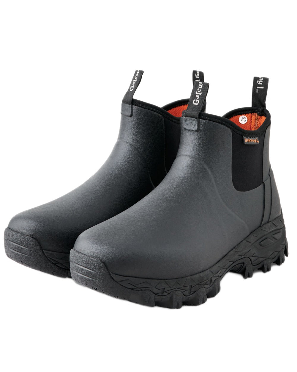 Black Coloured Gateway1 Woodwalker 7" 4mm Boots on white background #colour_black