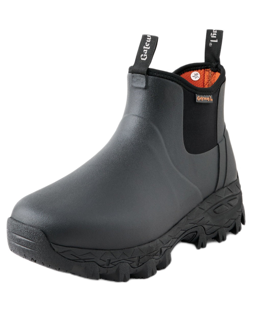 Black Coloured Gateway1 Woodwalker 7" 4mm Boots on white background #colour_black