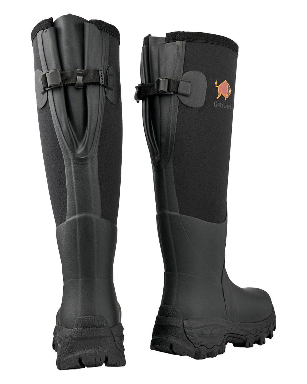 Black coloured Gateway1 Woodwalker Lady 17" 4mm Wellingtons on White background #colour_black
