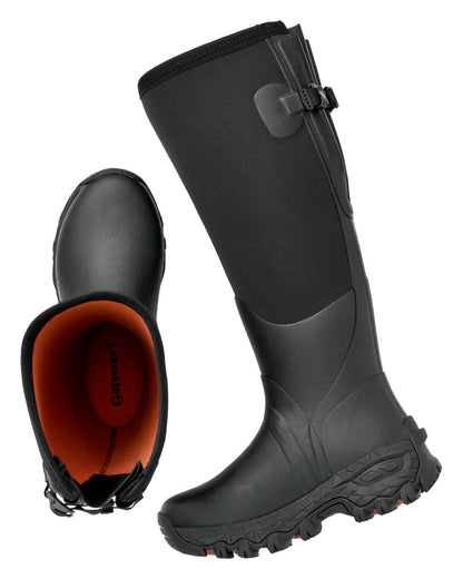 Black coloured Gateway1 Woodwalker Lady 17" 4mm Wellingtons on White background #colour_black