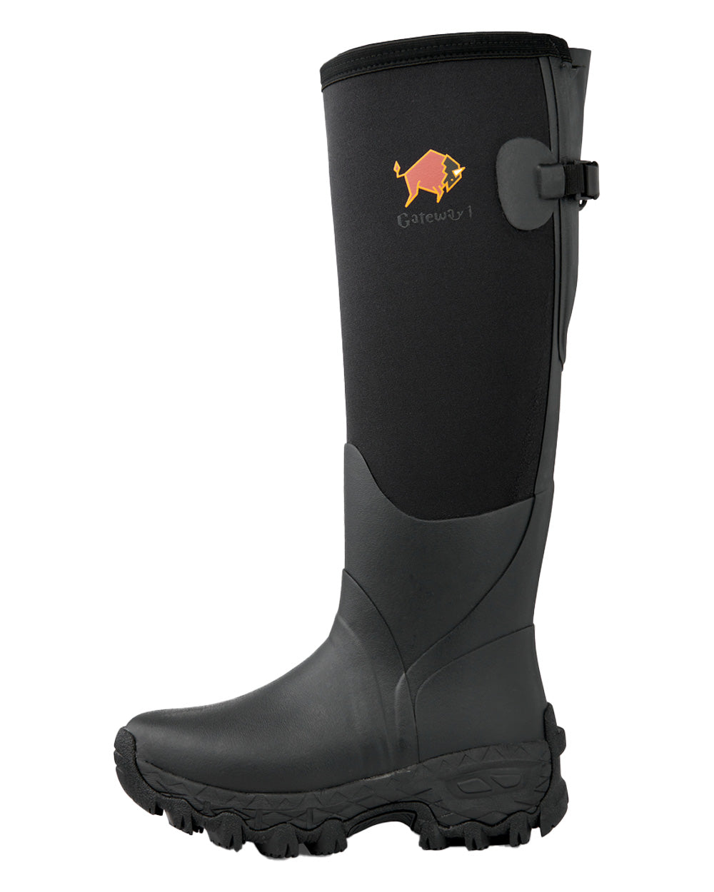 Black coloured Gateway1 Woodwalker Lady 17" 4mm Wellingtons on White background #colour_black