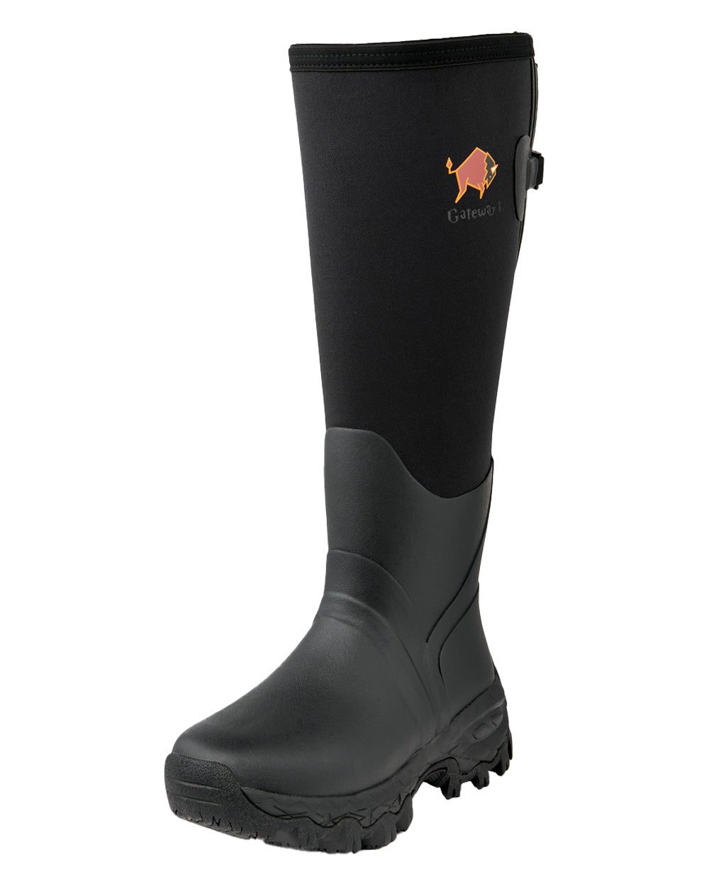 Black coloured Gateway1 Woodwalker Lady 17" 4mm Wellingtons on White background #colour_black