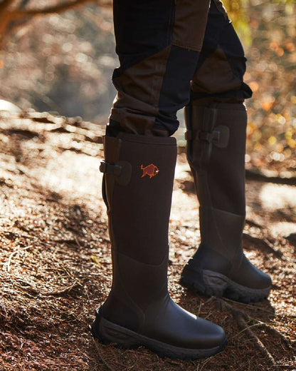Dark Brown coloured Gateway1 Woodwalker Lady 17" 4mm Wellingtons on outdoor background #colour_dark-brown