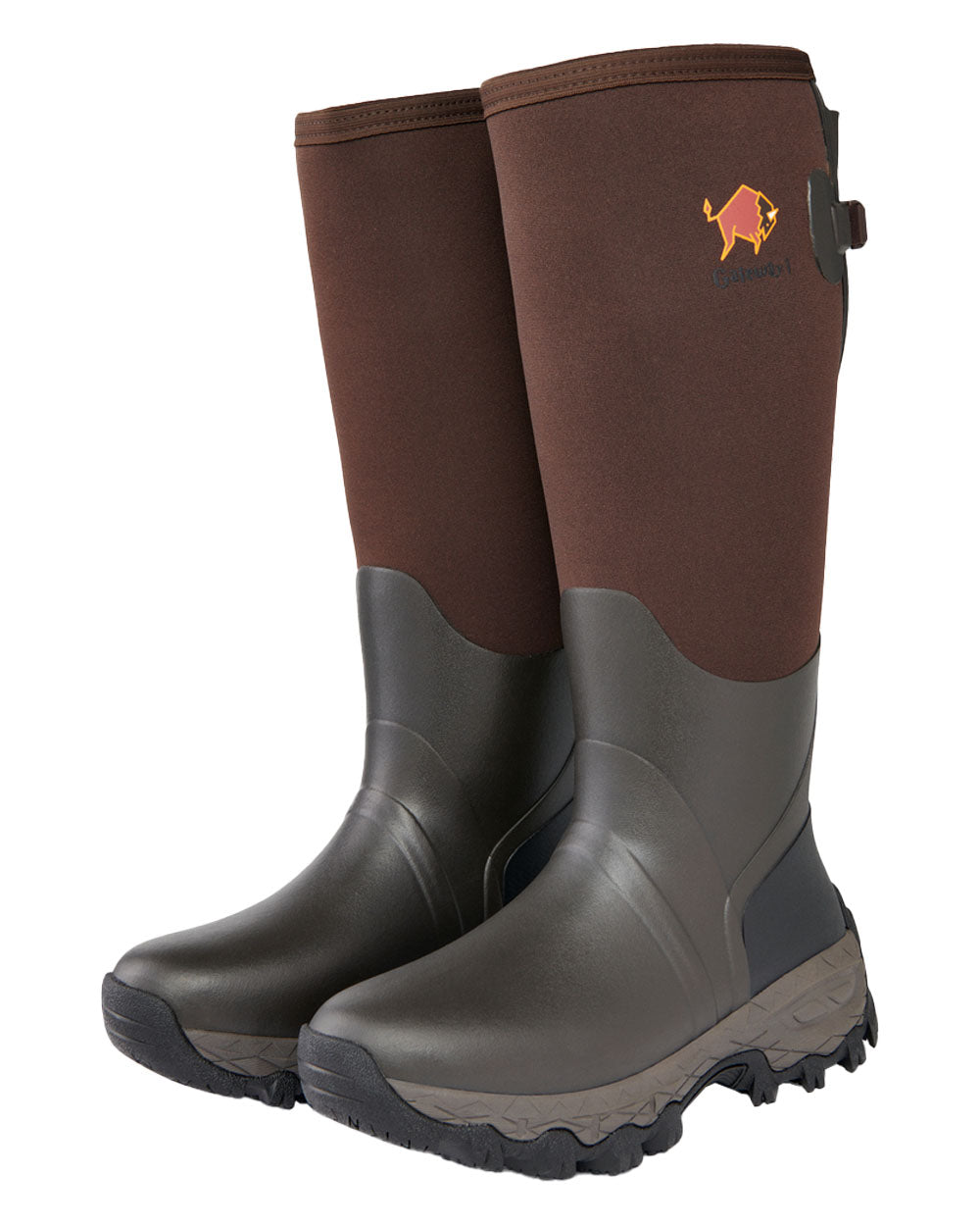 Dark Brown coloured Gateway1 Woodwalker Lady 17" 4mm Wellingtons on White background #colour_dark-brown