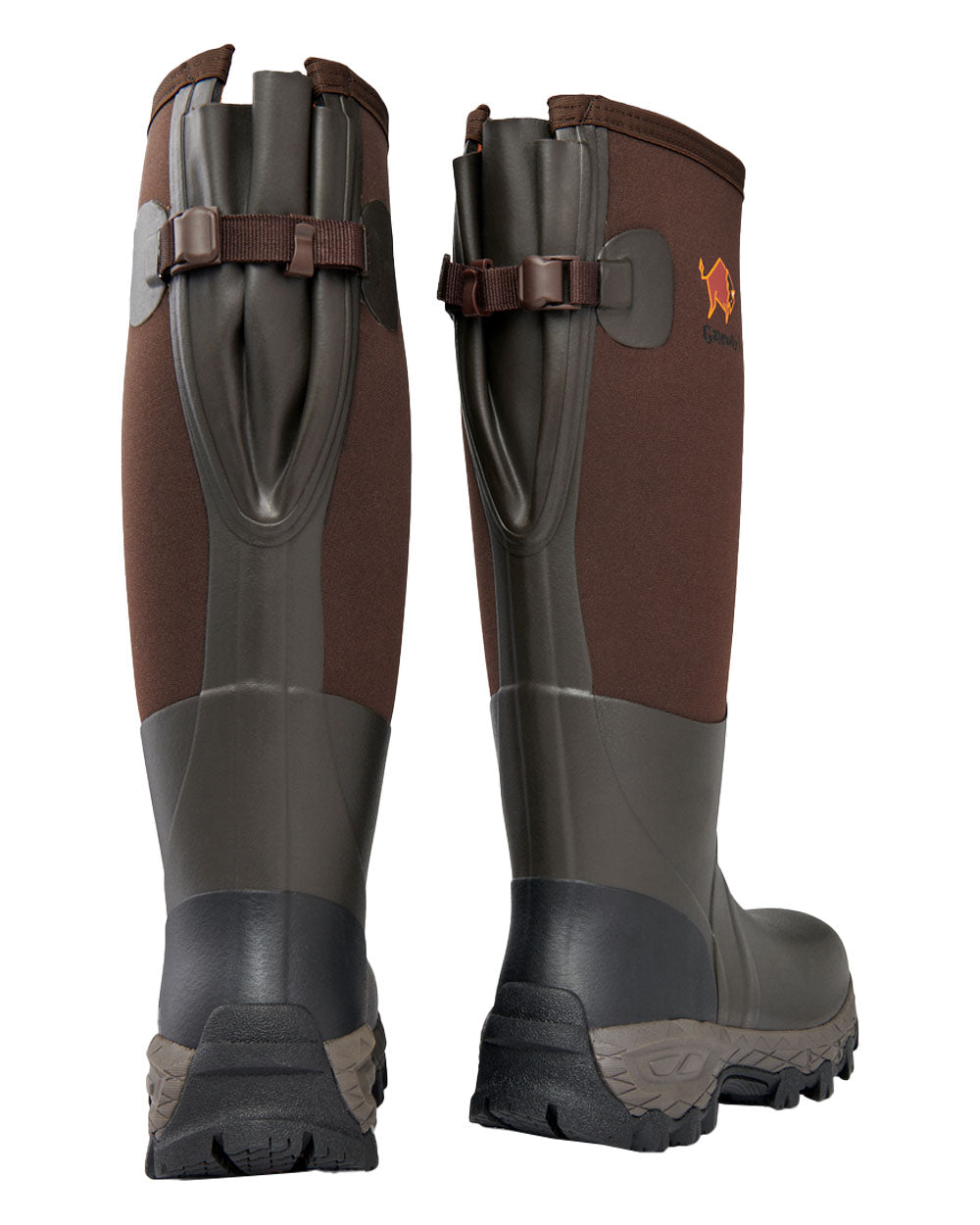 Dark Brown coloured Gateway1 Woodwalker Lady 17" 4mm Wellingtons on White background #colour_dark-brown