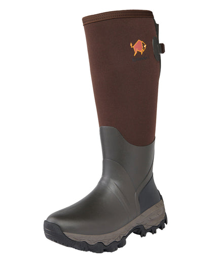 Dark Brown coloured Gateway1 Woodwalker Lady 17" 4mm Wellingtons on White background #colour_dark-brown