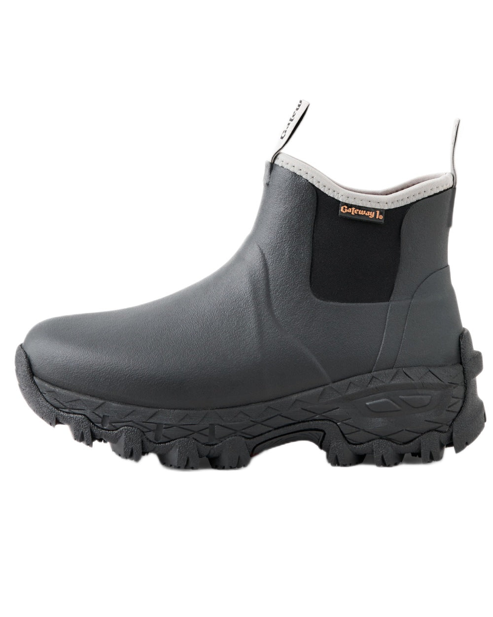 Black Coloured Gateway1 Woodwalker Lady 7" 4mm Boots on white background #colour_black