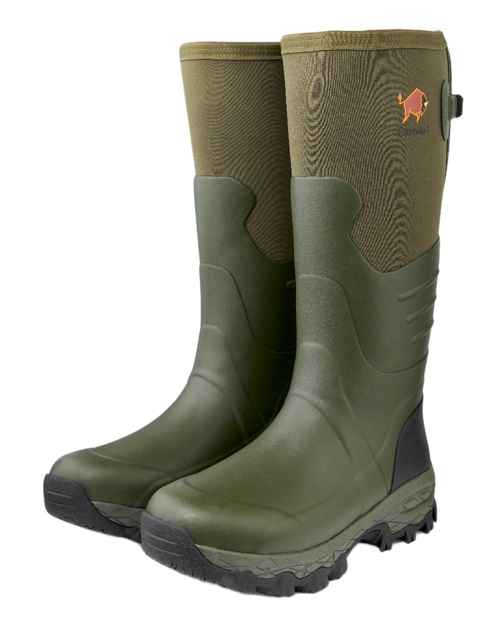 Khaki Coloured Gateway1 Woodwalker Wide 18" 4mm Wellingtons on white background #colour_khaki