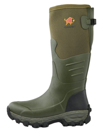 Khaki Coloured Gateway1 Woodwalker Wide 18" 4mm Wellingtons on white background #colour_khaki