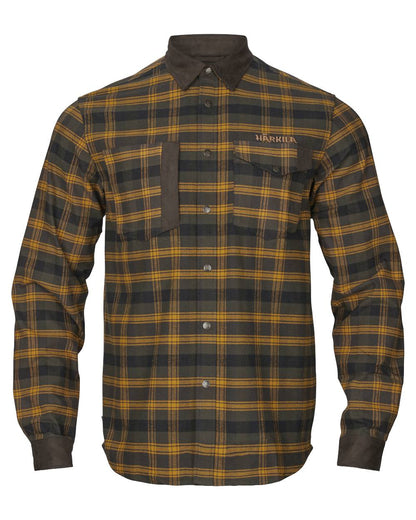 Buckthorn Brown Coloured Harkila Aivak Long Sleeved Shirt on white background #colour_buckthorn-brown