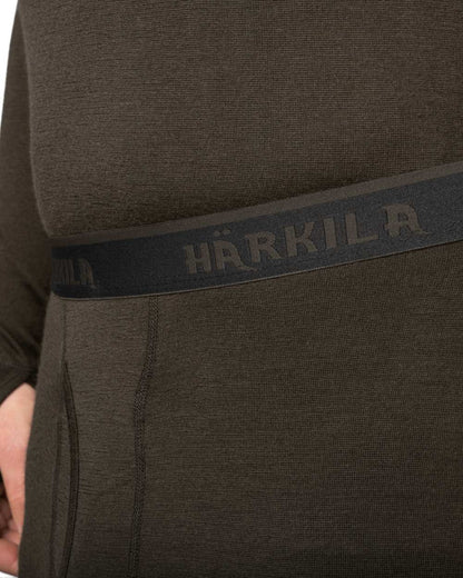 Shadow Brown Coloured Harkila All Season Long Johns Base Layer on white background #colour_shadow-brown