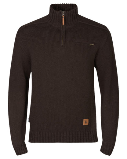 Demitasse Brown Coloured Harkila Annaboda 2.0 HSP Knit Pullover on white background #colour_demitasse-brown